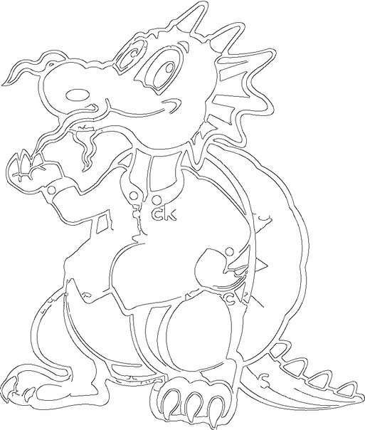 Трафарет на окна новый год 2024 дракон