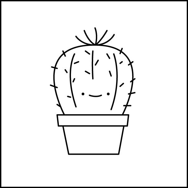 Раскраска Кактус в горшке для детей
