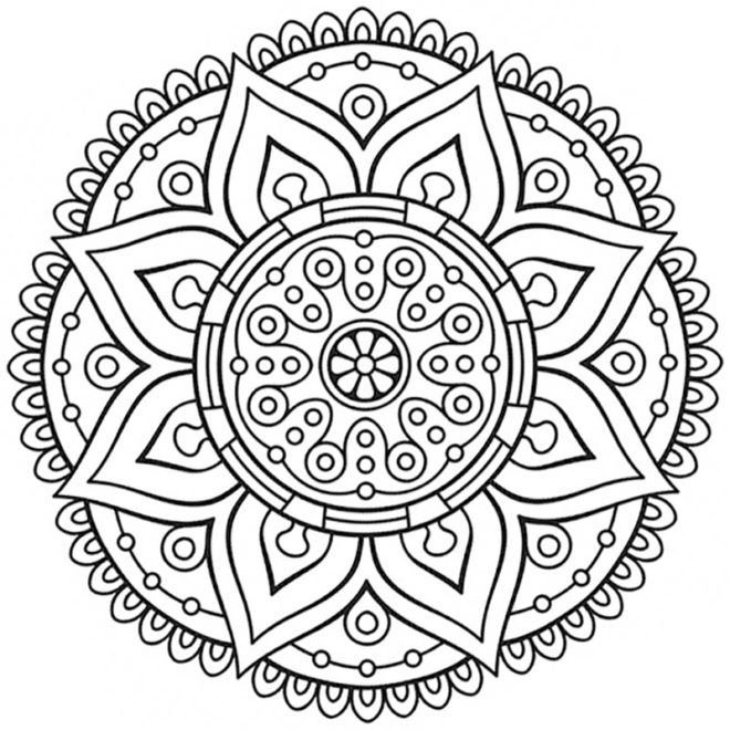 Мандала счастья раскраска