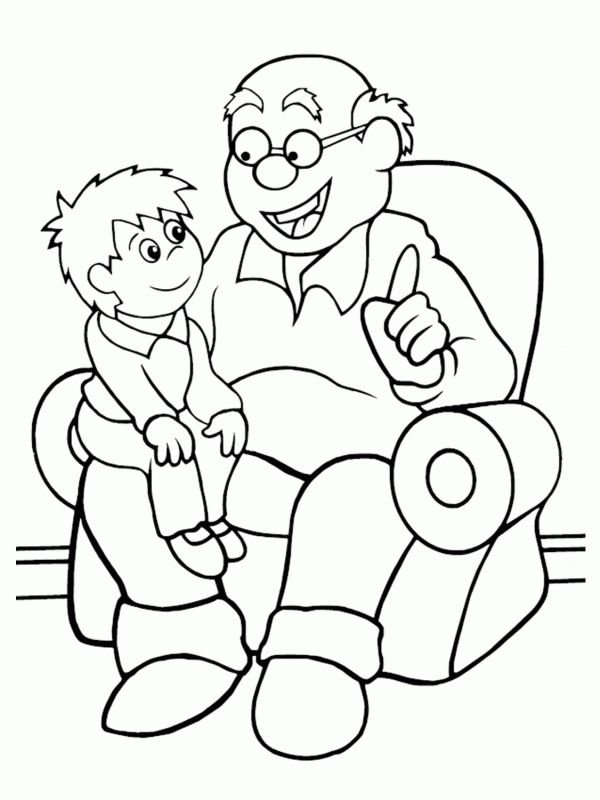Раскраска бабушка и дедушка для детей