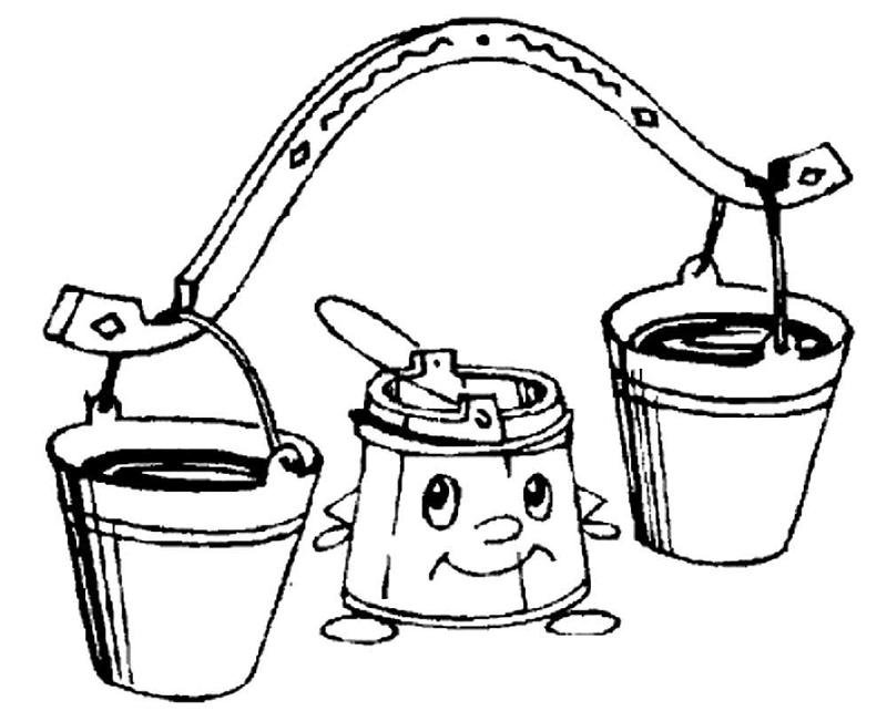 Ведерко раскраска для детей