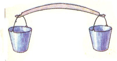 Коромысло с ведрами рисунок