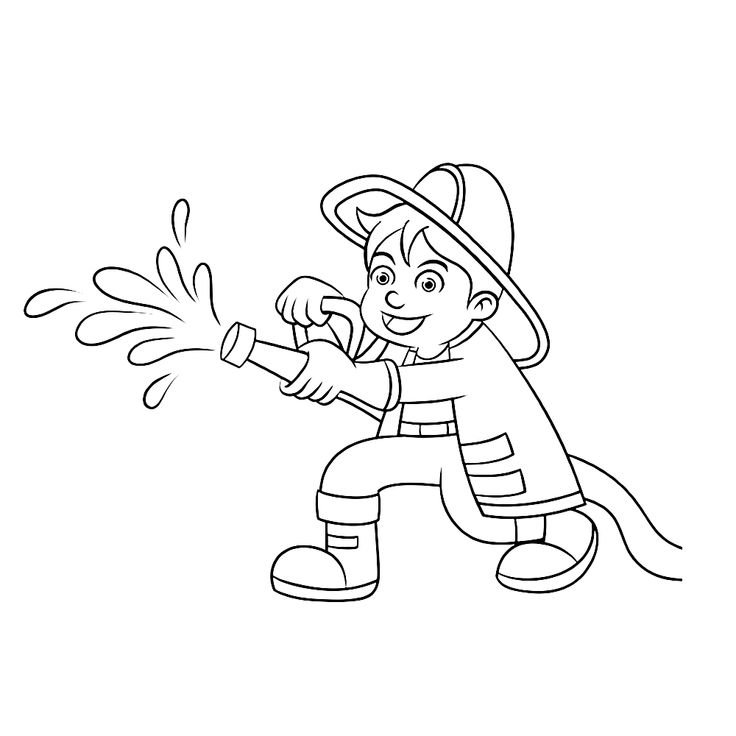 Пожарник раскраска для детей