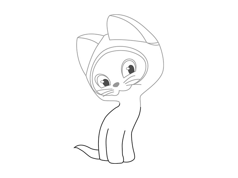 Котенок Гав трафарет