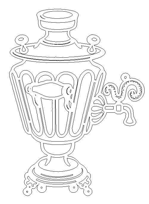 Самовар трафарет