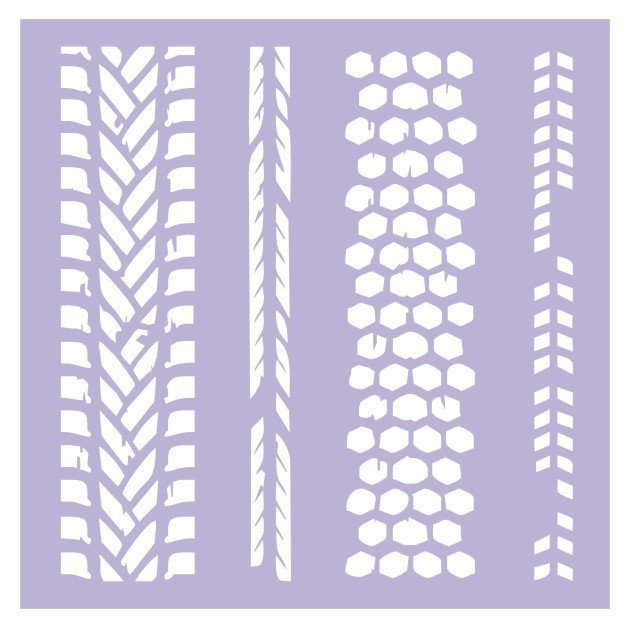 Следы шин трафарет