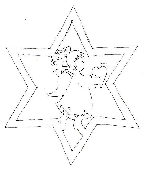 Ангелочки трафареты для вырезания