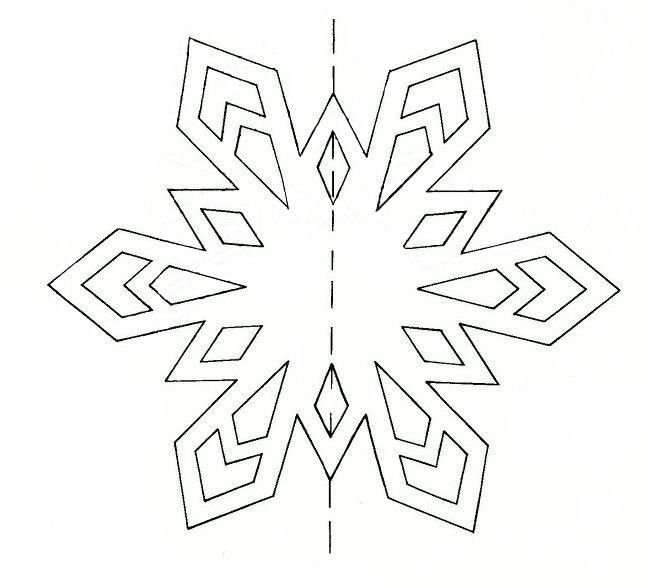 Снежинка трафарет для вырезания
