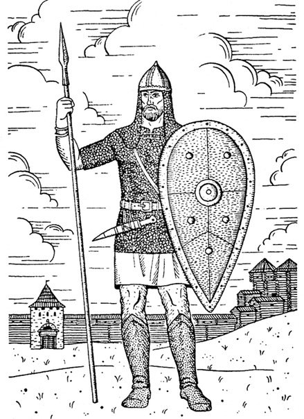 Древнерусские воины защитники.изо