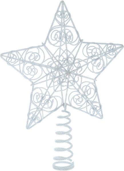 Звезда наконечник на елку белая