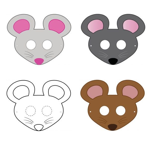 Маска мышки из фетра