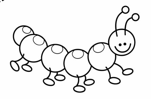 Раскраска гусеница для малышей