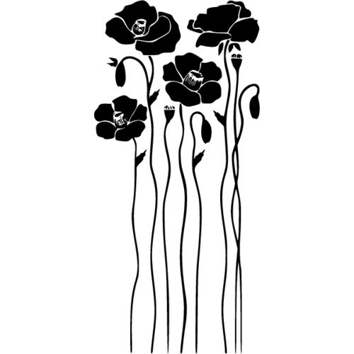 Трафареты цветов на стену