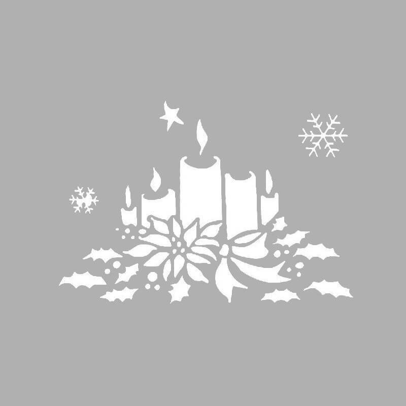 Трафарет на окно новый год свечи