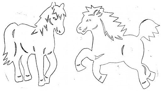 Трафарет лошадки для вырезания