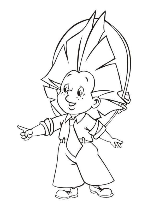 Раскраски из мультфильма Незнайка на Луне