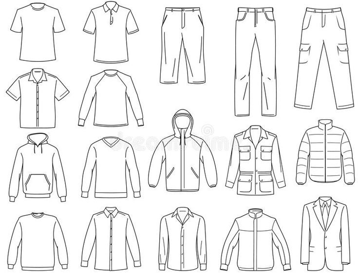 2-3 Эскиза разных видов одежды