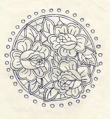 Трафарет кружева Ришелье