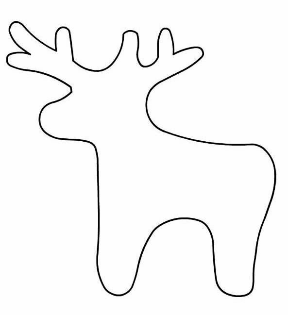Новогодний олень трафарет
