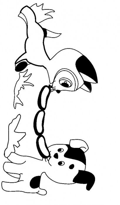 Котенок по имени Гав раскраска