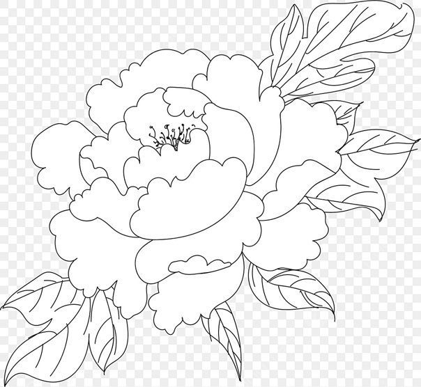 Трафарет "пионы"