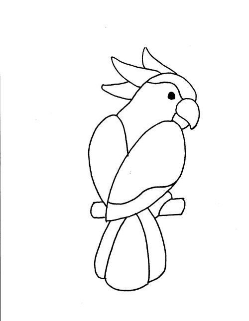 Шаблон попугая для детей