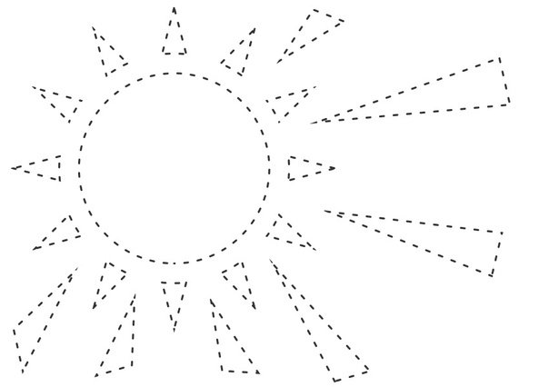 Рисование по точкам солнышко