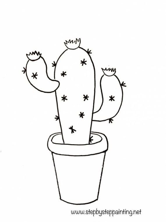 Кактус раскраска для малышей