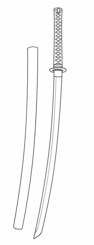 Самурайский меч эскиз