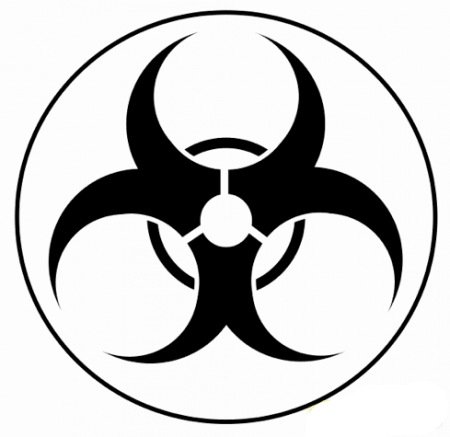 Знак радиации трафарет