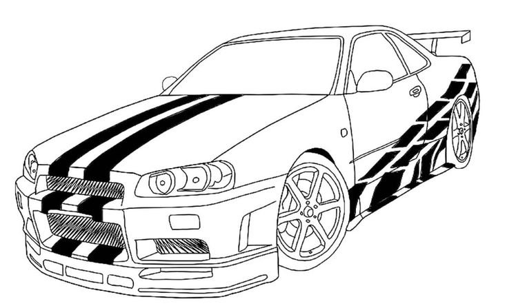 Ниссан Скайлайн r34 раскраска