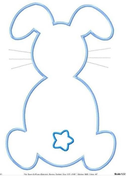 Зайка трафарет для аппликации