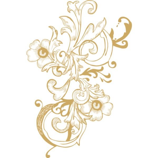 Золотой орнамент на прозрачном фоне