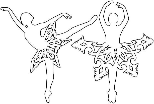 Трафареты на окна новогодние балерина