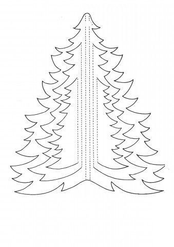 Шаблон объемной елки