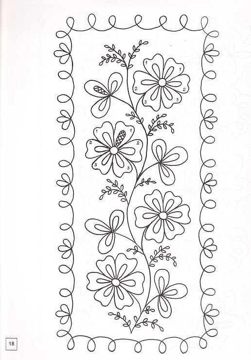 Вышивка тамбурным швом на полотенце