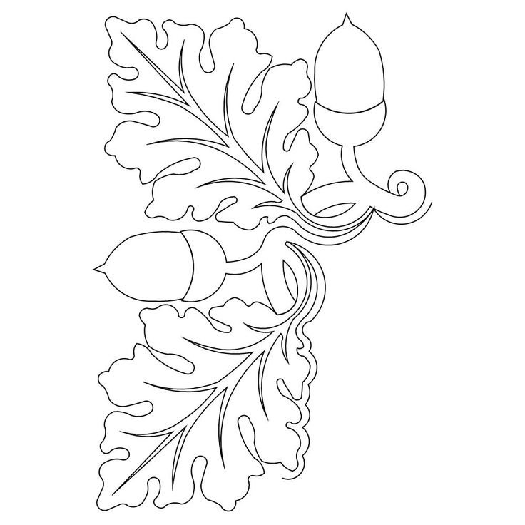 Дубовый лист трафарет для вырезания