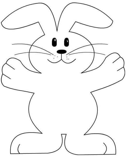 Зайка шаблон для аппликации