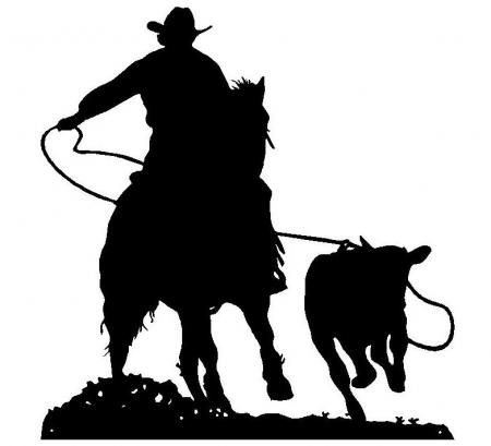 Силуэт ковбоя на лошади