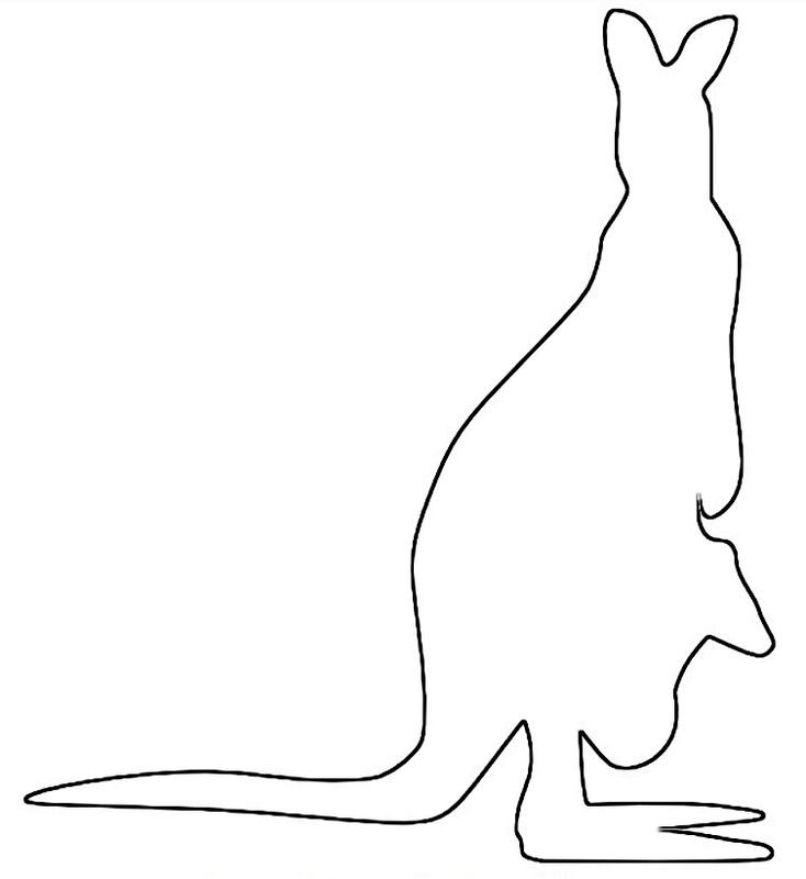 Контур кенгуру для вырезания