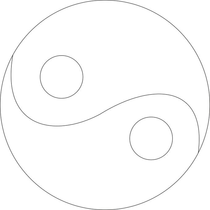Трафарет Инь Янь для вырезания