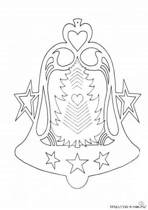 Трафареты на окна колокольчики