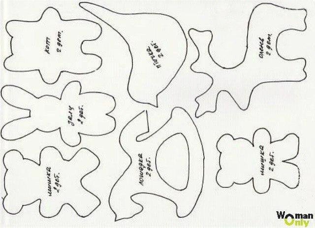 Шаблоны для фетровых игрушек