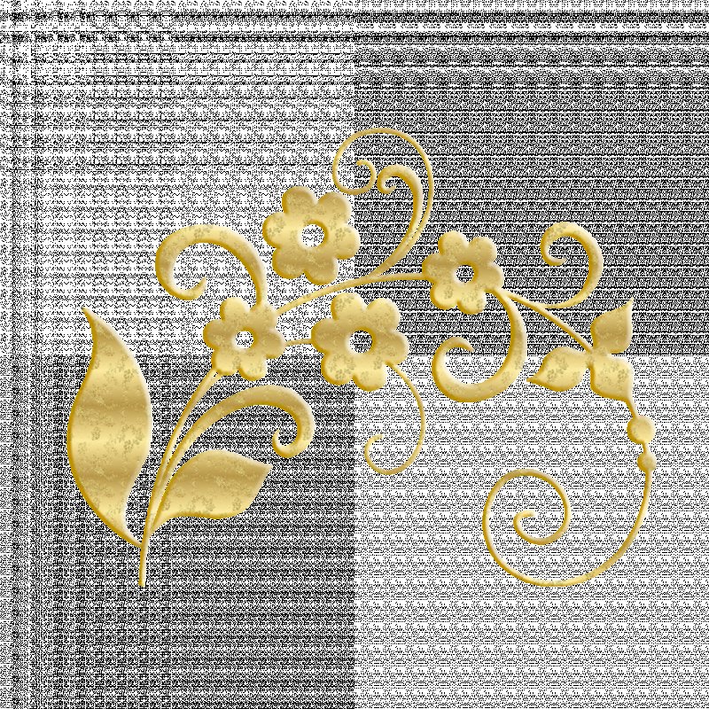 Золотой орнамент на прозрачном фоне