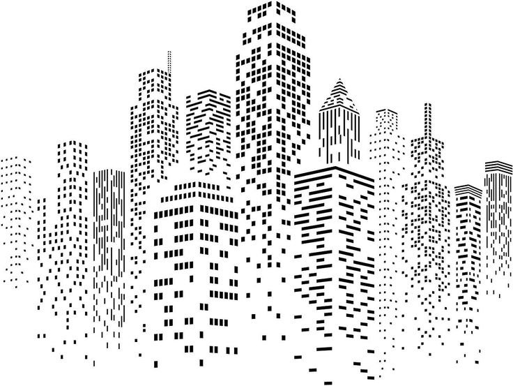 Контурное изображение города