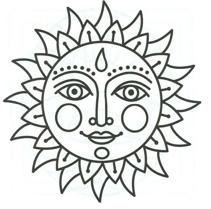 Трафарет солнца на Масленицу