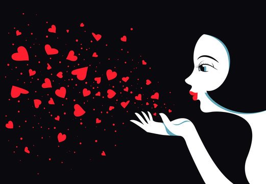 Девушка дует