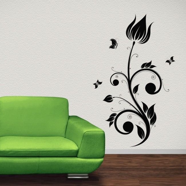 Трафарет цветы для покраски стен