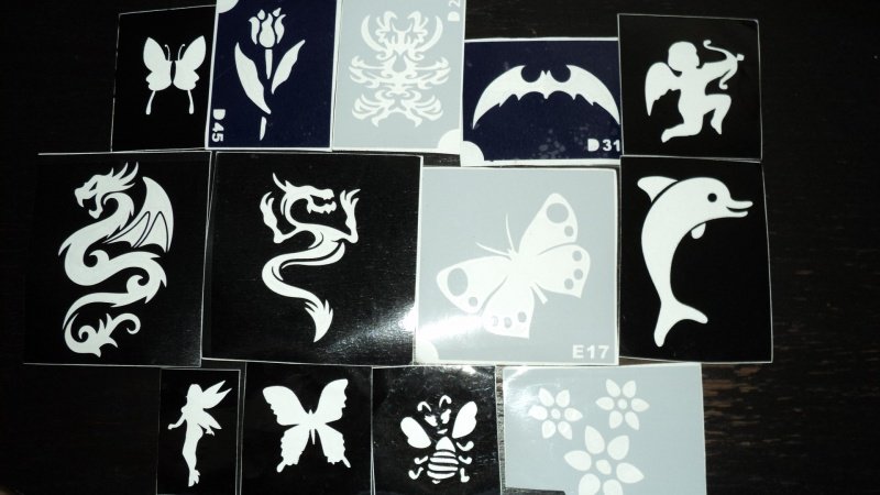 Трафареты для глиттер тату