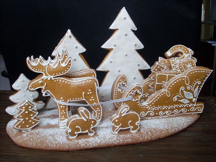 Пряник сани новогодние
